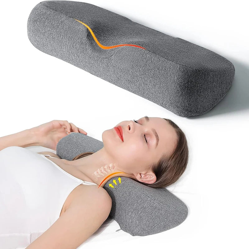 Memory Foam Cervical Pillow Orthopedic Contour Support Grey