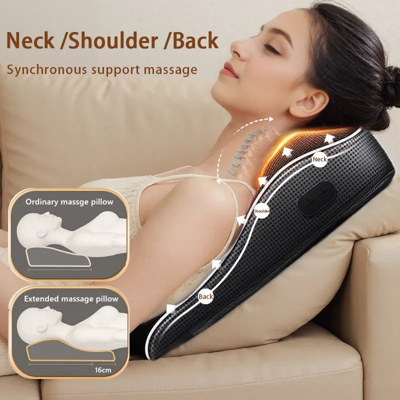 "FANTASTIC 2" – Almohada Cervical Eléctrica con Masaje Shiatsu, Calor y Vibración – Color Negra